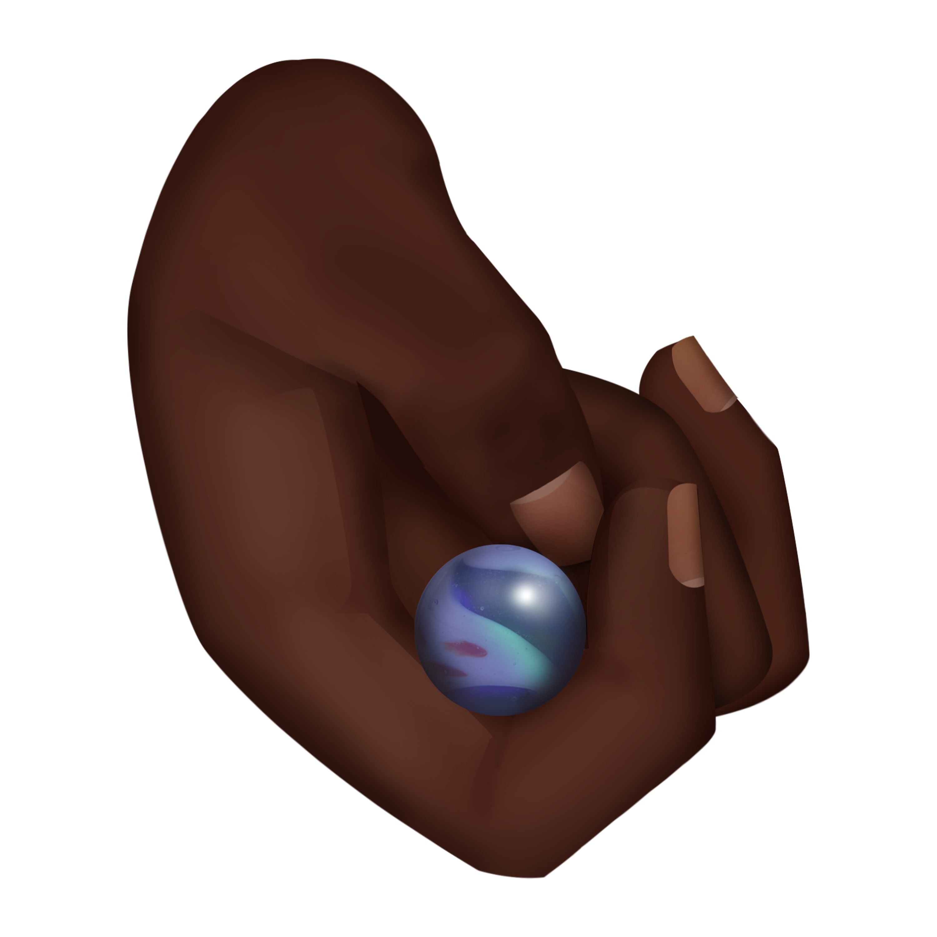 Hand holding a marble
